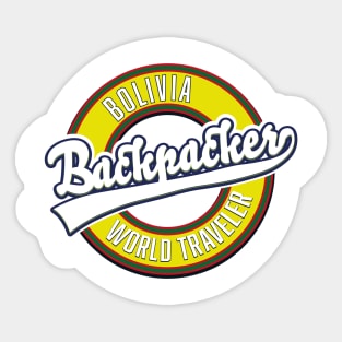 Bolivia Backpacker World Traveler Sticker
